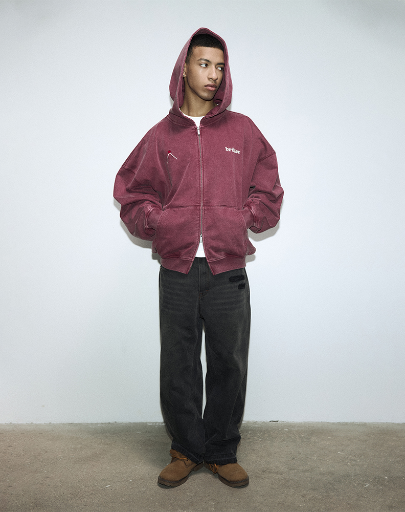 Зип-худи бордового цвета “Frisson”