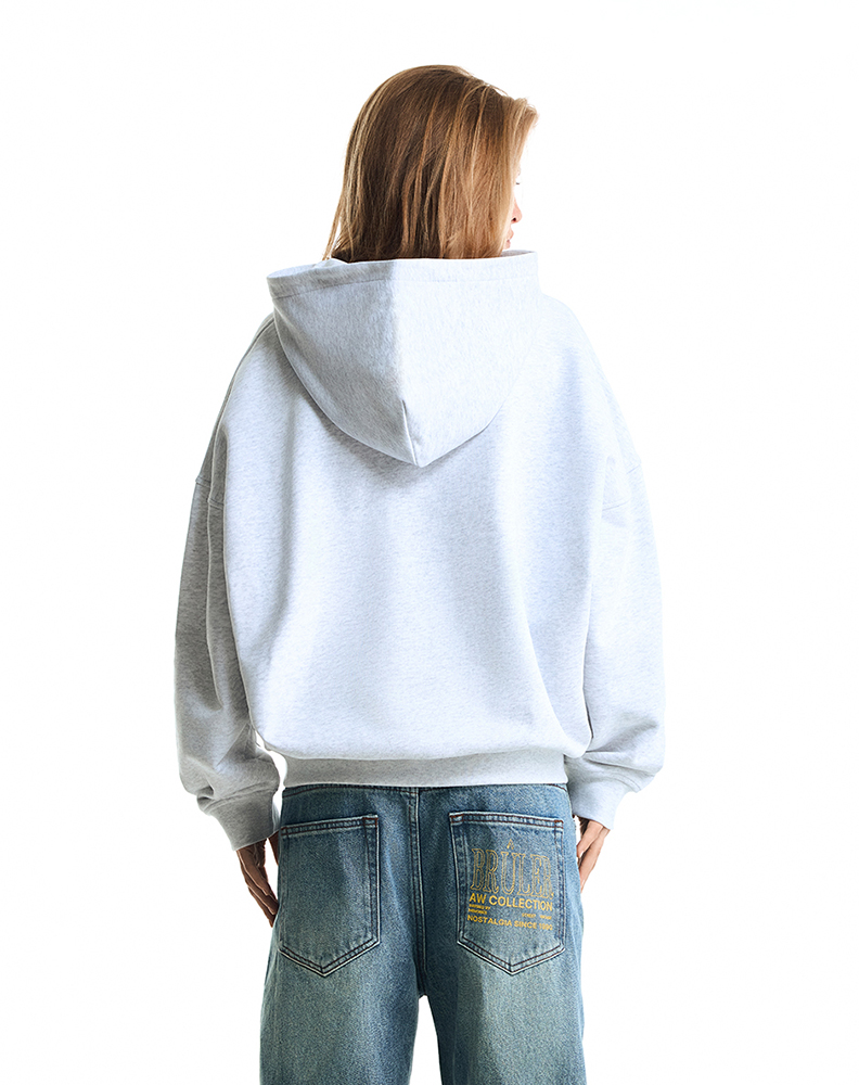 Оверсайз худи серого меланжевого цвета “Pégase”