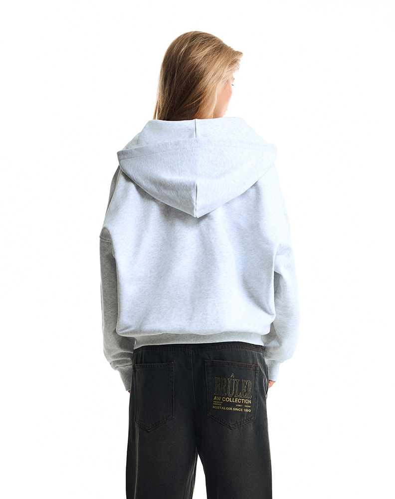 Зип-худи серого меланжевого цвета “Autocollant”