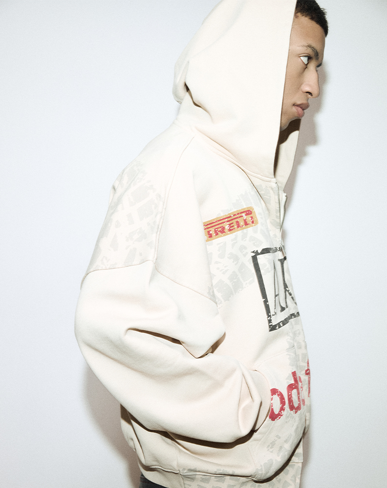 Зип-худи грязно-бежевого цвета “Parrain de Souvenirs”