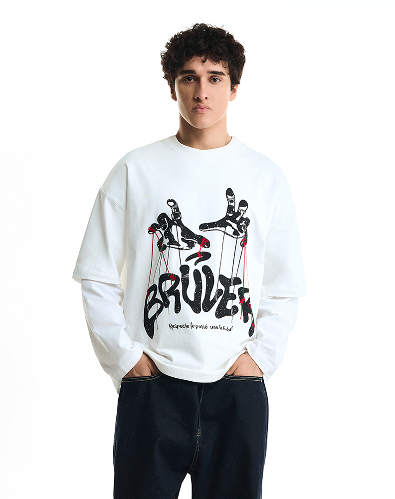 Оверсайз футболка белого цвета “Théâtre de marionnettes”