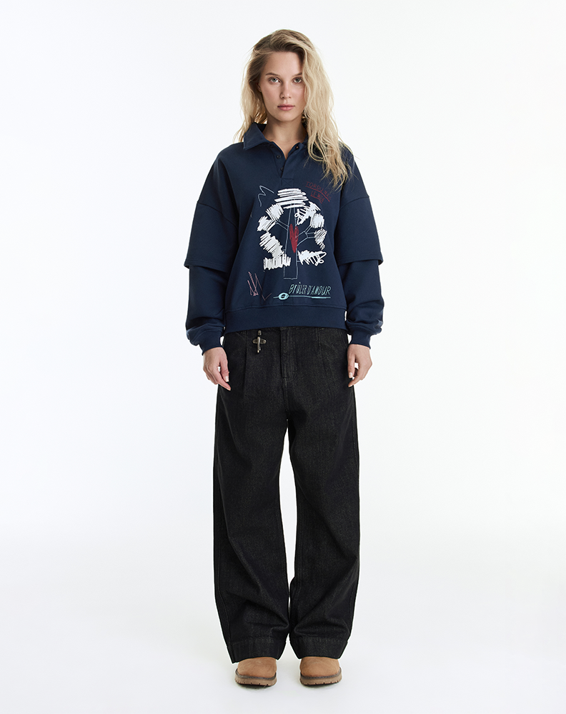 Свитшот «Свежий набросок» тёмно-синий