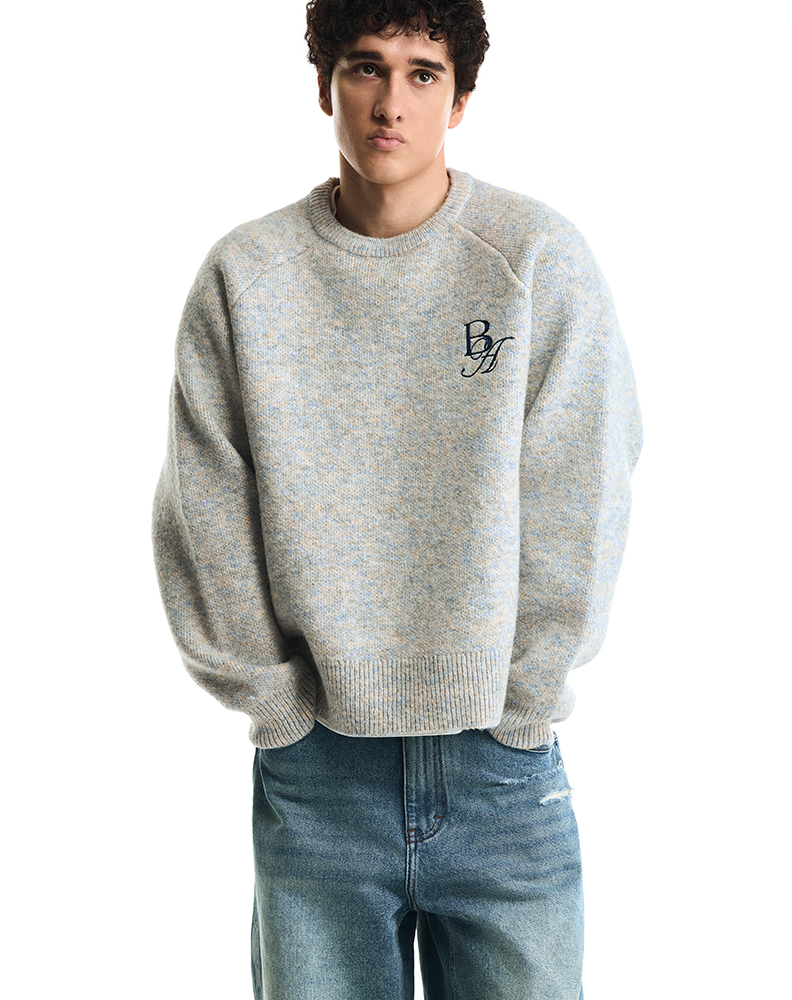 Вязаный свитер серого цвета “Mosaïque”