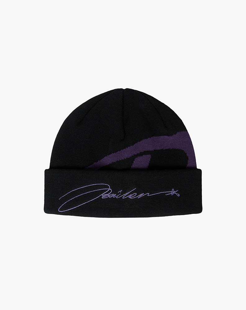 Чёрная вязаная шапка “Signature”