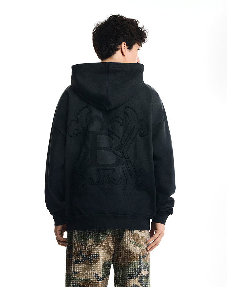 Оверсайз худи графитового цвета “Ombre Brûlée”