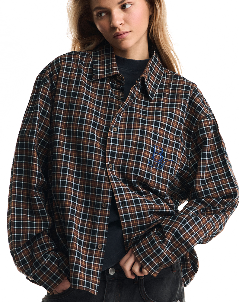 Рубашка в коричневую клетку "Downtown 98"