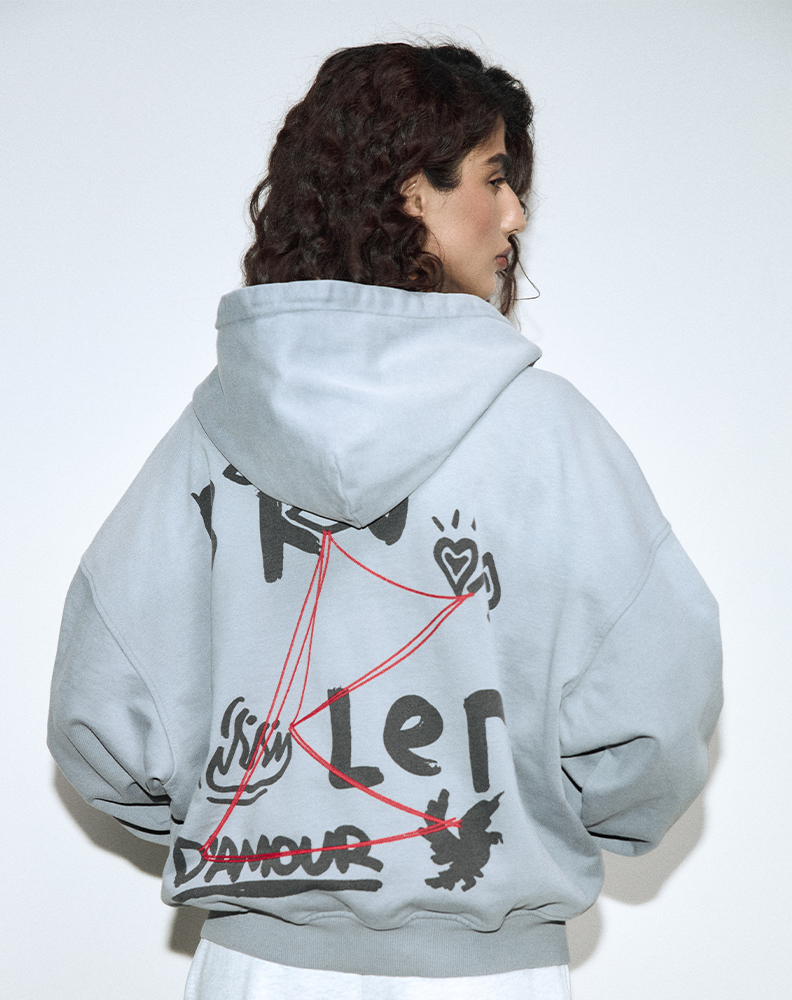 Зип-худи cерого цвета “Investigation”