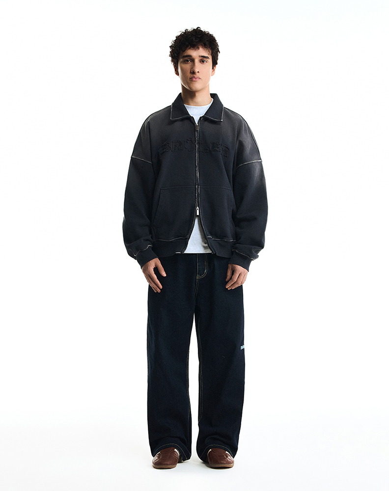 Свитшот на молнии чёрного цвета “Pas de capuche”