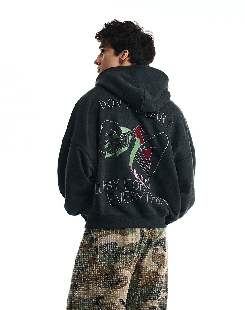 Оверсайз худи тёмно-синего цвета “Caisse”