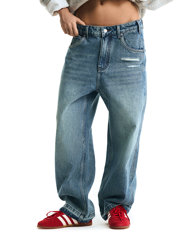 Светло-синие оверсайз джинсы "De Mon Père"