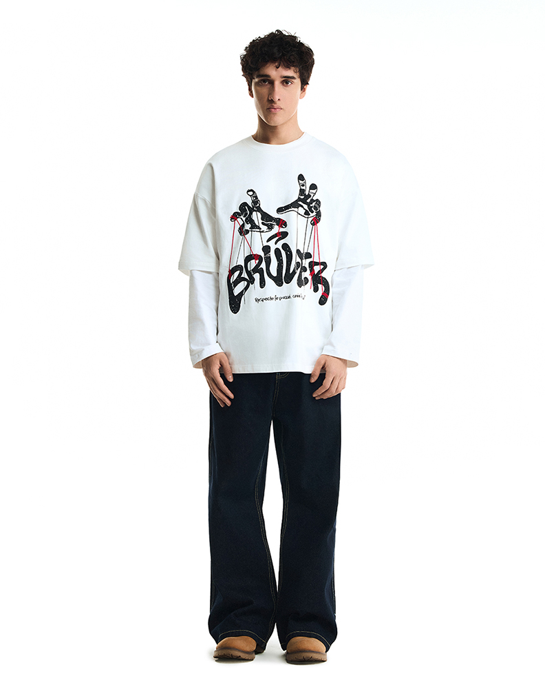 Оверсайз футболка белого цвета “Théâtre de marionnettes”