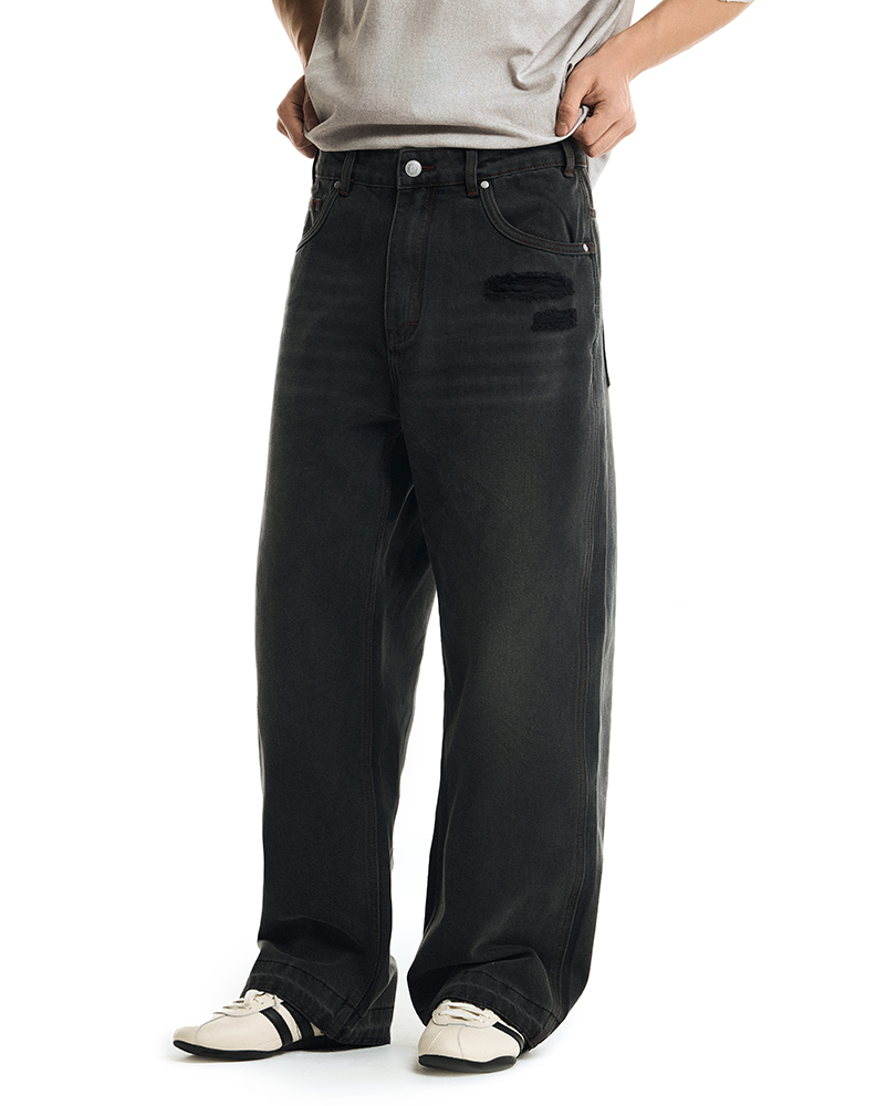 Черные оверсайз джинсы "De Mon Père"