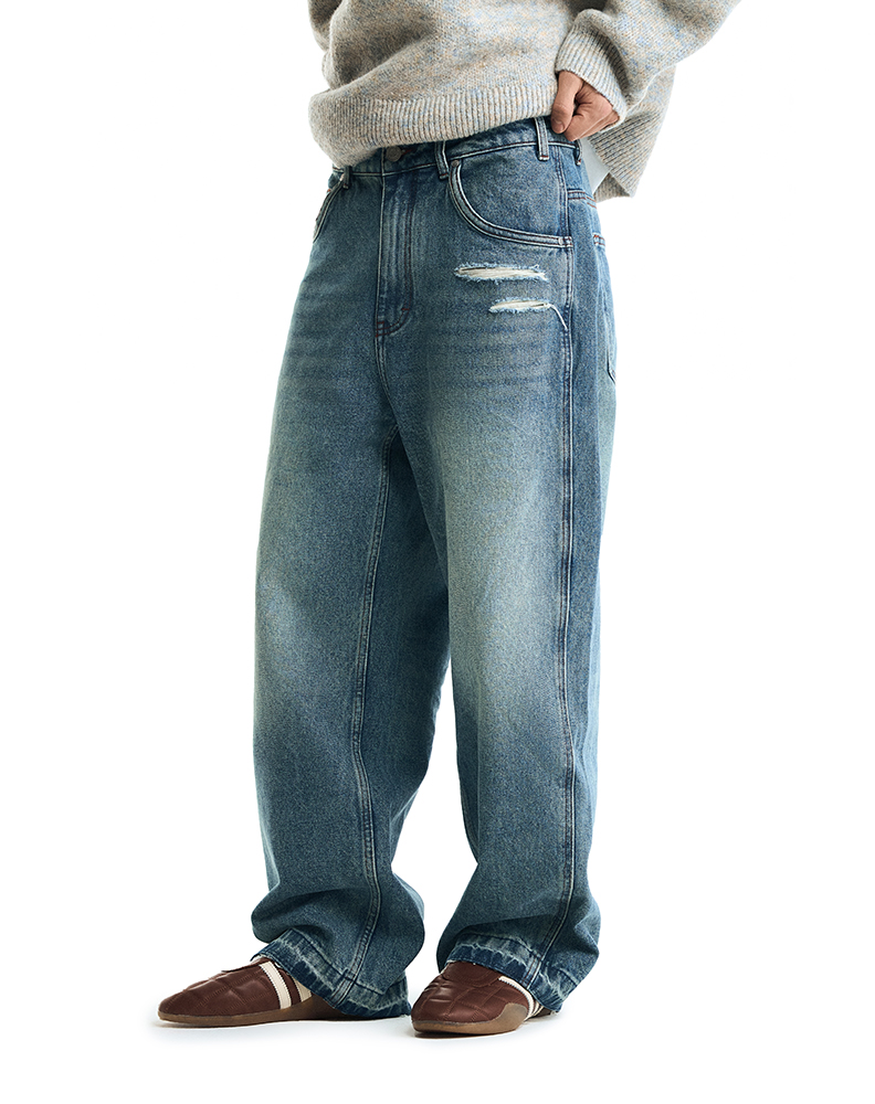 Светло-синие оверсайз джинсы "De Mon Père"