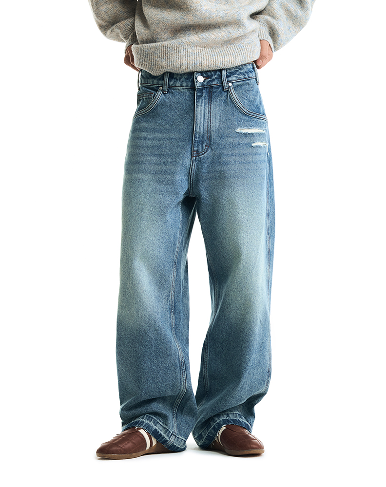 Светло-синие оверсайз джинсы "De Mon Père"