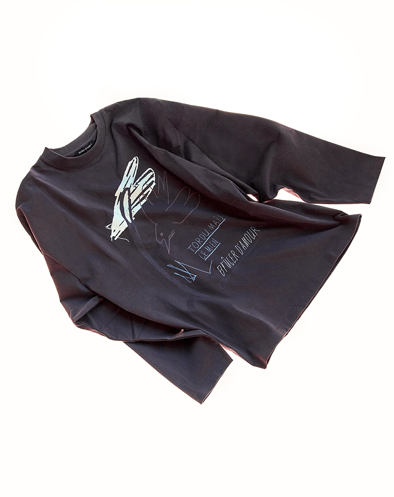 Лонгслив «Птица» коричневый