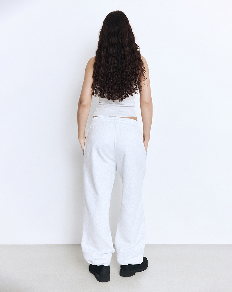 Серые оверсайз брюки "Базовый лого 02"