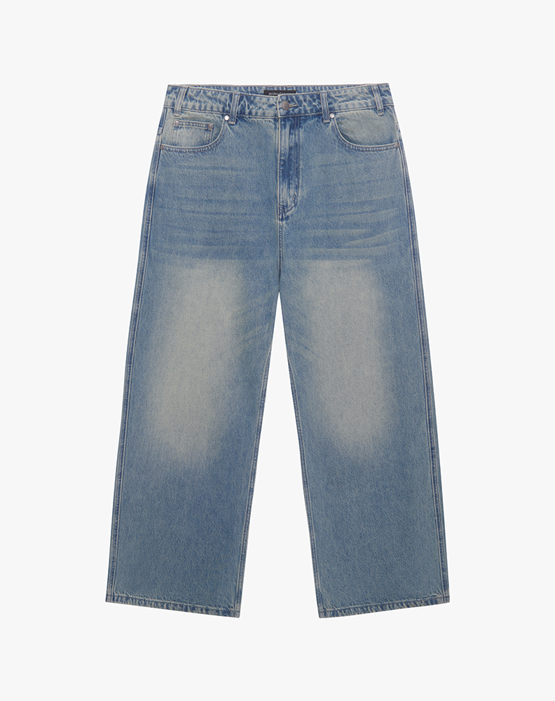 Светло-синие оверсайз джинсы "Базовый лого 02"