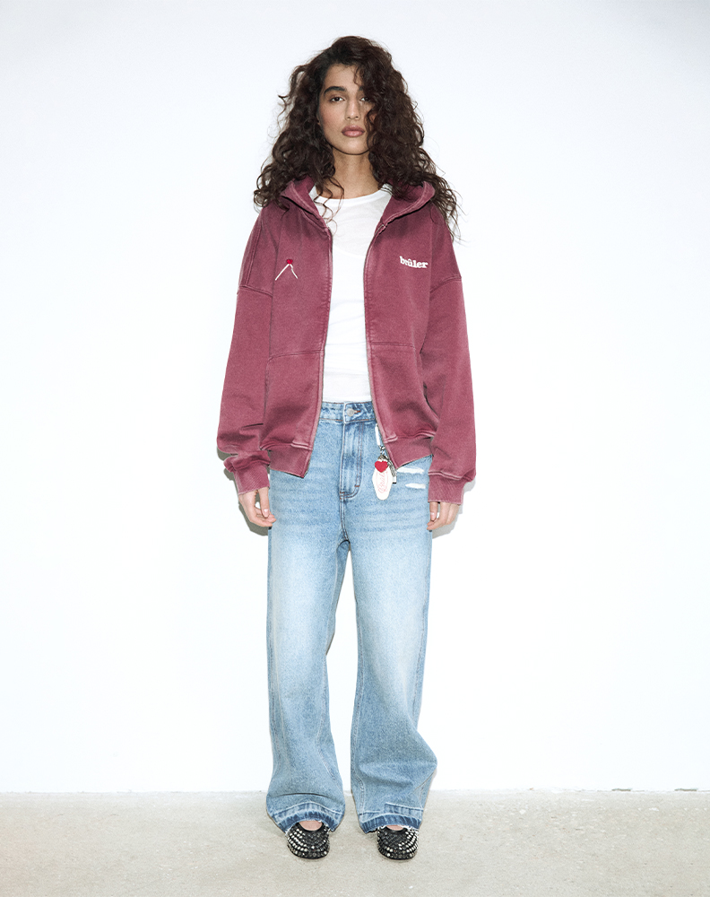 Зип-худи бордового цвета “Frisson”