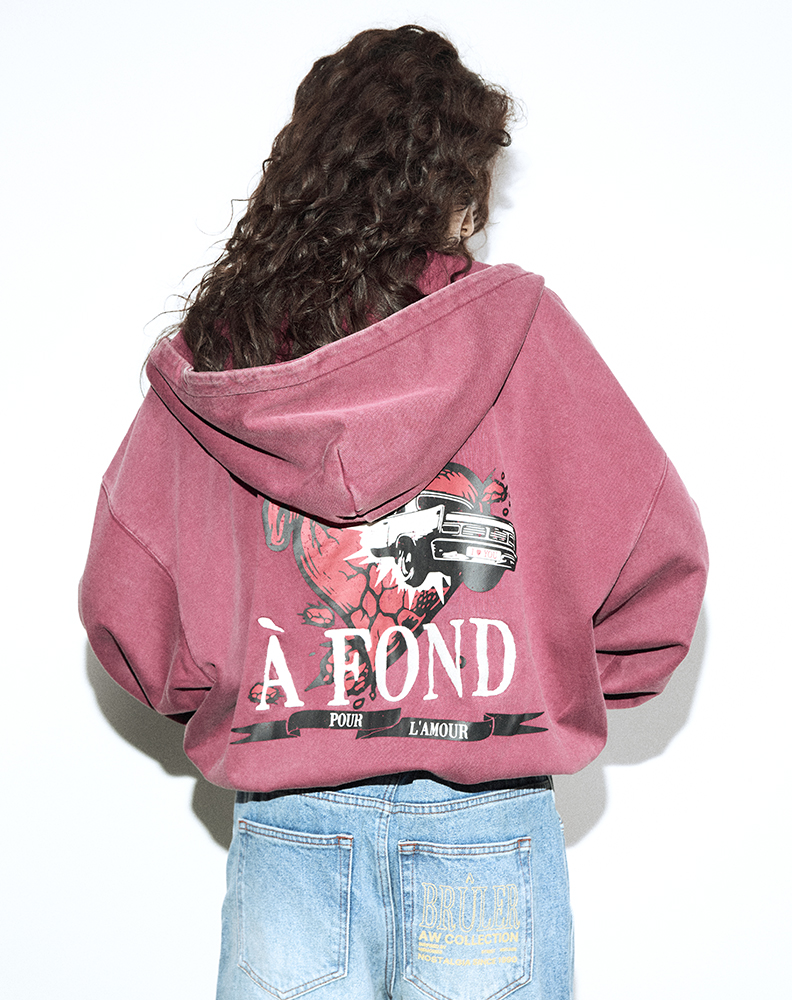 Зип-худи бордового цвета “Frisson”