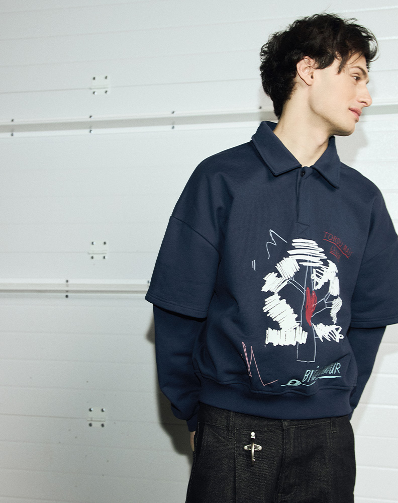 Свитшот «Свежий набросок» тёмно-синий