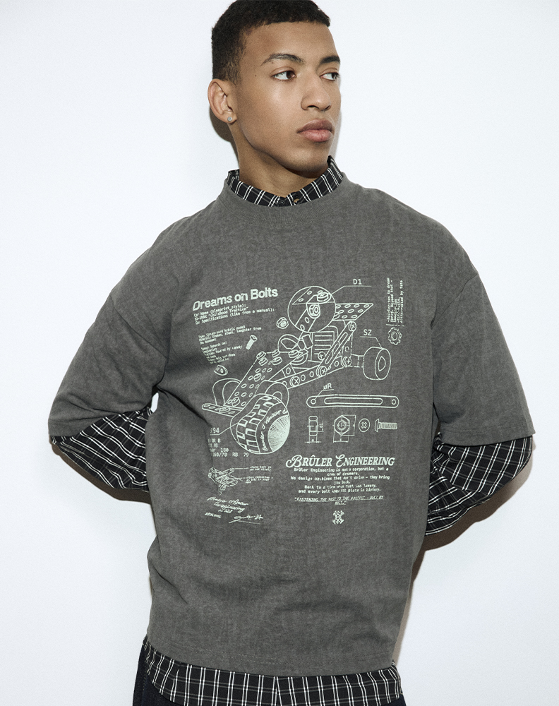 Оверсайз футболка графитового цвета “Constructeur”