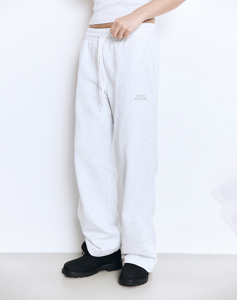 Серые оверсайз брюки "Базовый лого 02"