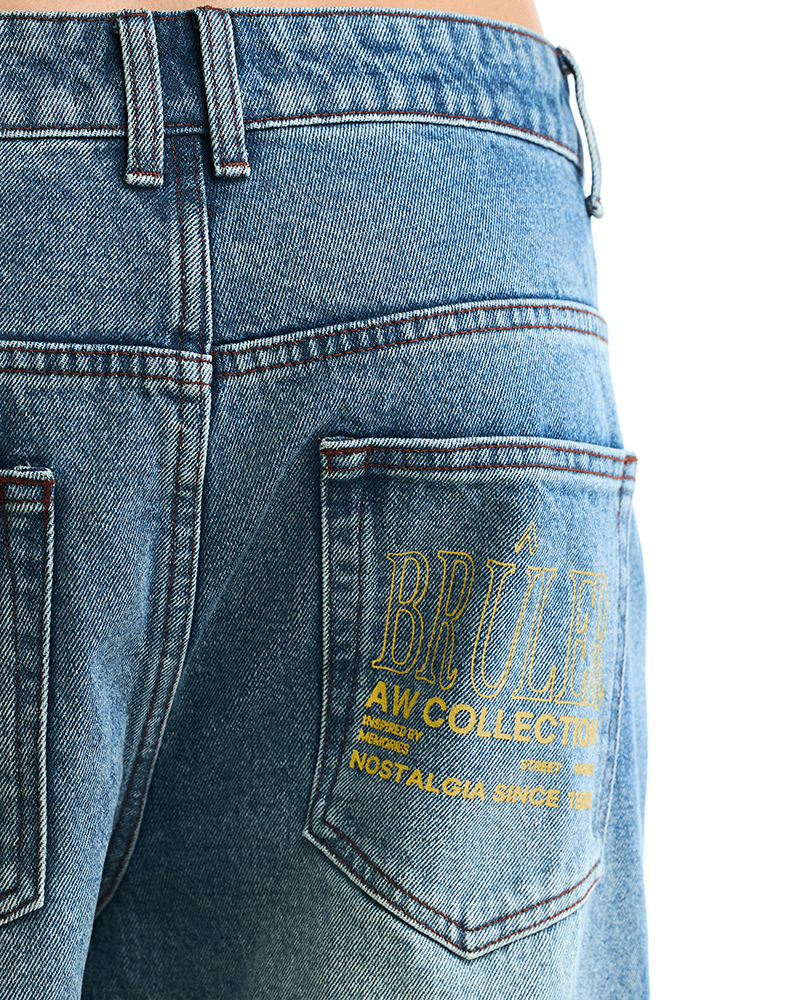 Светло-синие оверсайз джинсы "De Mon Père"