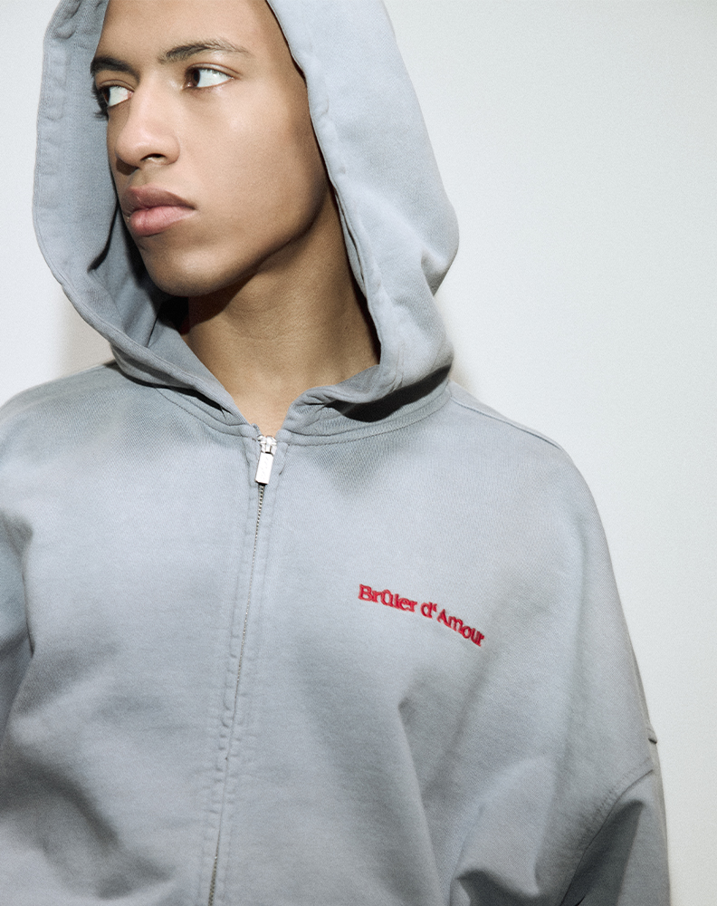 Зип-худи cерого цвета “Investigation”