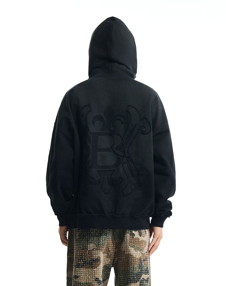 Оверсайз худи графитового цвета “Ombre Brûlée”