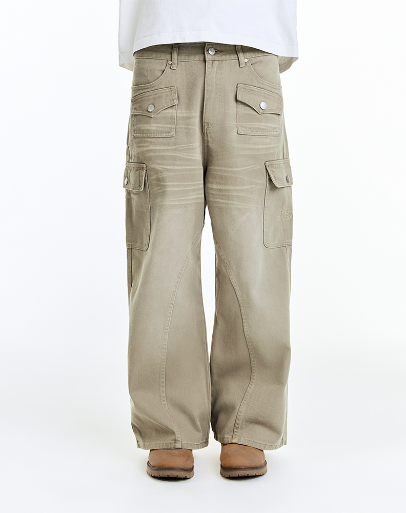 Джинсы «Рабочие брюки» бежевые