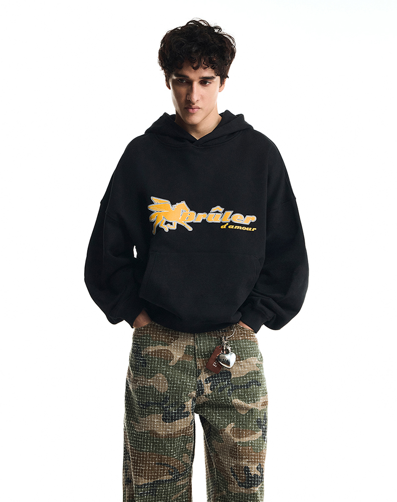 Оверсайз худи чёрного цвета “Pégase”