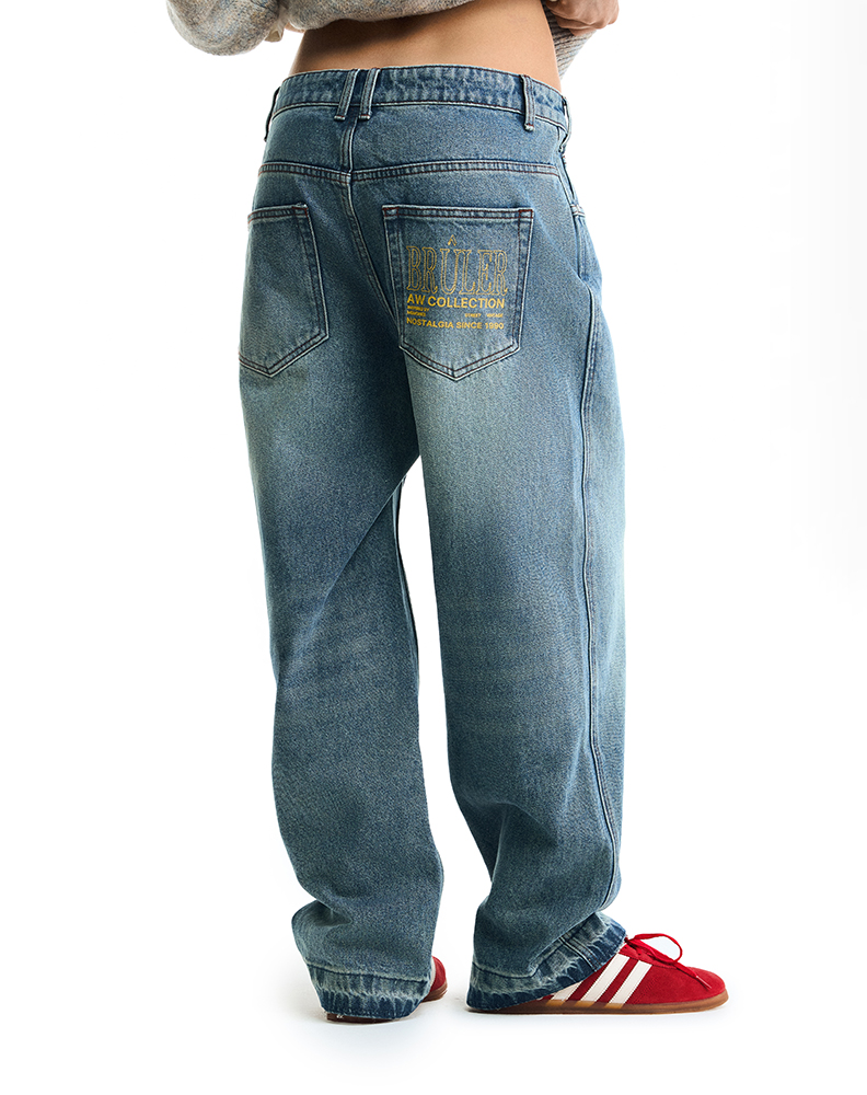 Светло-синие оверсайз джинсы "De Mon Père"