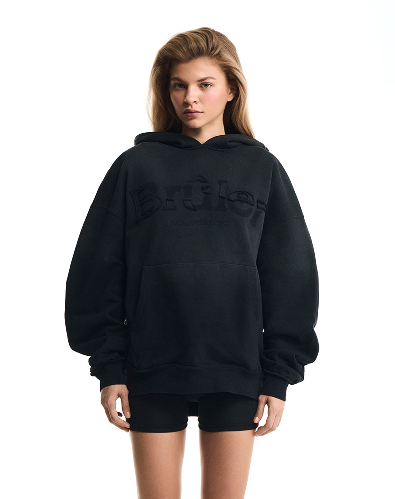 Оверсайз худи графитового цвета “Ombre Brûlée”