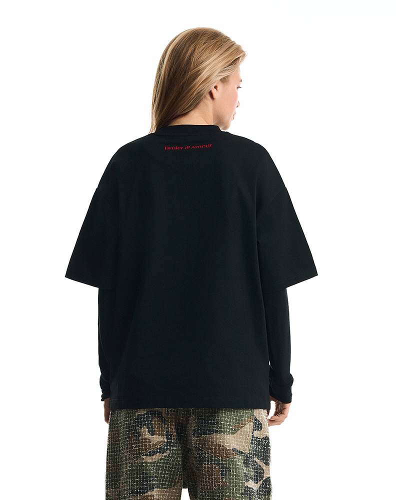 Оверсайз футболка чёрного цвета “Théâtre de marionnettes”