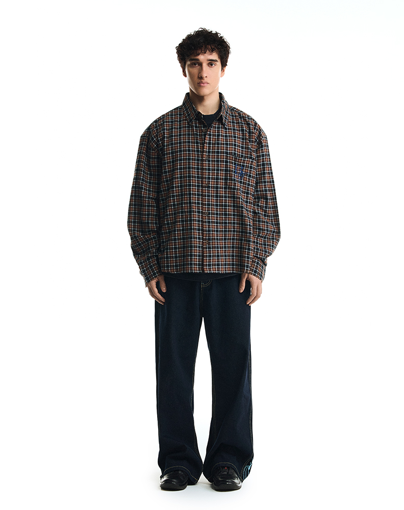 Рубашка в коричневую клетку "Downtown 98"