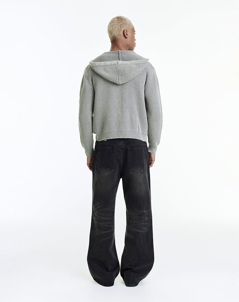 Вязаный зип-худи серого цвета “Blesser”