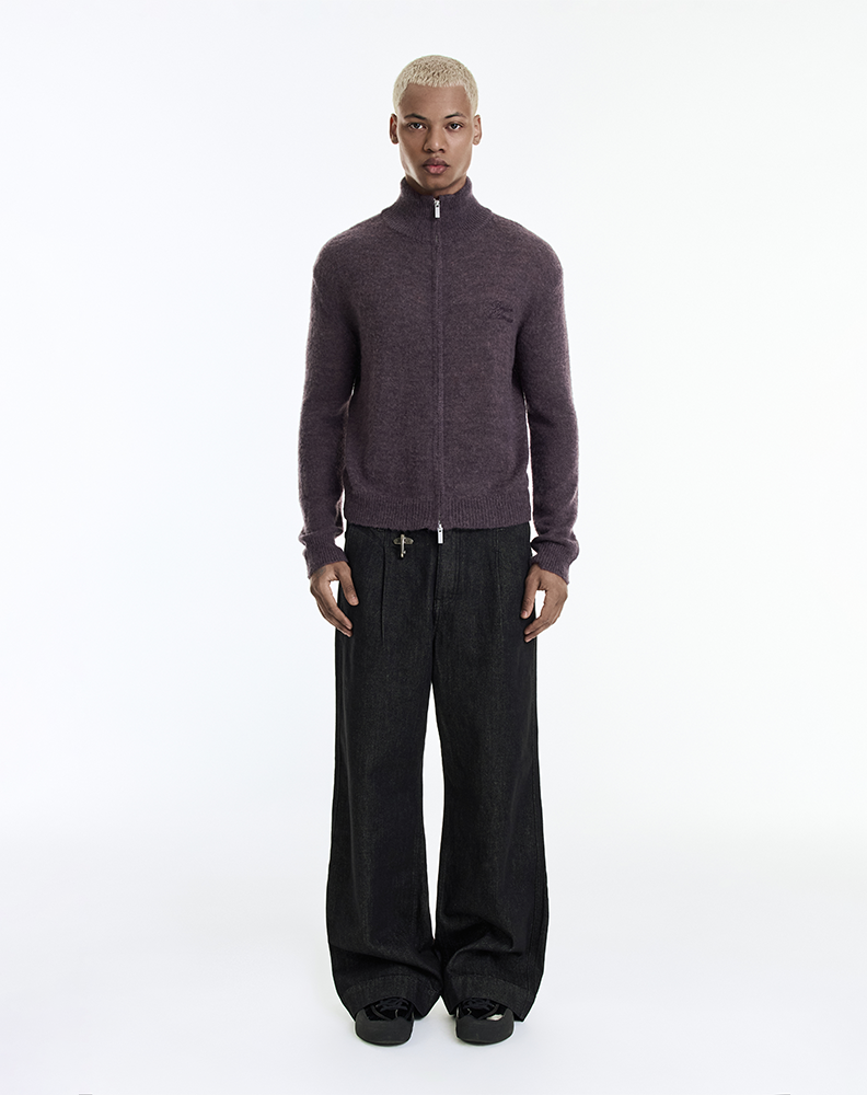 Кардиган «Поздняя работа» фиолетовый